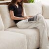Multi Module Combination Style Sofa For Living Room And Other Lounge Spaces, Modern Minimalist Corduroy Combination Sofa With 2 Comfort Cushions With USB & C Charging Ports, 2 Sets - Beige - Image 13