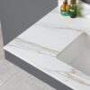Marble Vanity Top With Undermount Sink And Backsplash, Sintered Stone - Carrara White - Image 16