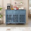 3 Door 3 Drawer Cabinet, American Furniture, Suitable For Bedroom, Living Room, Study - Blue - Image 2