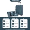 3 Piece Set (18/Travelbag/Toiletry Bag), Softshell Suitcase Spinner Wheels Terylene Polyester Luggage Sets Carry On Suitcase Luggage Lightweight Durable Suitcase - Dark Green - Image 3