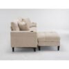 3 Seat L-Shaped Chenille Sofa With Removable And Storage Ottoman, Side Storage, And USB / C - Type Charging Ports Sofa For Living Room, Bedroom, Apartment - Beige - Image 9