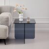 Tempered Glass Side Table, Multi Purpose Night Stand, Durable Transparent End Table - Smoke Gray - Image 5