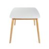 Dining Table With Splayed Rubberwood Legs & Faux Wood Tabletop, Mid Century Modern - White Oak - Image 8