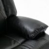 3 Seater Home Theater Recliner Manual Recliner Chair With A Led Light Strip Two Built-In Cup Holders For Living Room - Black - Image 18