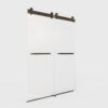 Frameless Double Sliding Soft-Close Shower Door, 3 / 8" (10Mm) Thick SGCC Tempered Glass Door, Matte - Black - Image 12