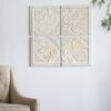 Distressed Wooden Square Wall Panels (Set of 4) - White - Image 4