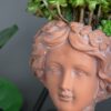 Head Bust Planter, Greek Style Cement Head Planter, Indoor Outdoor Home Garden Decor - Brown - Image 9