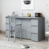 Twin Size Murphy Bed With Drawers, Cabinets, USB Ports Material - Gray - Image 20