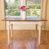 Rectangle Dining Table With Cream Legs - Dark Oak - Image 2