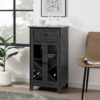 Classic Glass Door Bar Cabinet With Bottle Storage - Graphite - Image 4