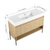 Modern Bathroom Vanity Combo With Single Resin Sink And Storage Cabinet, Multilayer Solid Wood - Oak - Image 3