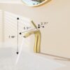Contemporary Single Handle Lavatory Basin Faucet Durable Brass - Brushed Gold - Image 4