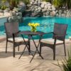 3 Piece Bistro Set With Water Resistant Cushions And 2 Chairs - Brown Multi - Image 9