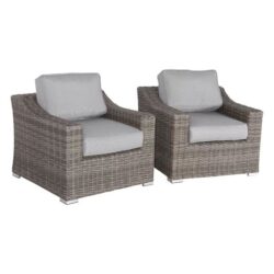 Patio Chair With Cushions (Set of 2) - Gray Mix