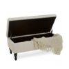 Button-Tufted Upholstered Ottoman With Hidden Storage - Linen - Image 4