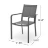 Waterfal - Outdoor Aluminum Dining Chair With Mesh Seat (Set of 2) - Dark Gray - Image 3