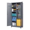 Metal Storage Cabinets, Cleaning Tool Cabinet With Locking Door, Tall Broom Tool Organizer, Large Storage Cabinet For Kitchen - Gray - Image 11