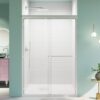 Semi Frameless Double Sliding Shower Door With SGCC Tempered Glass - Brushed Nickel - Image 2