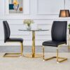 Luxurious And Minimalist Chair Covers, 2 High Elasticity Dining Chairs Arched Legs - Black / Gold - Image 4