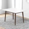 Levi - Modern Style Rectangular Dining Kitchen Table - Dark Brown / White - Image 4