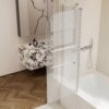 Aluminium Alloy Shower Doors For Bathtub - Brushed Nickel - Image 5