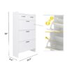 Shaker Shape Door Shoe Rack 3 Doors Shoe Cabinet With 2 Drawers With Open Space For Shoes - Matte White - Image 3