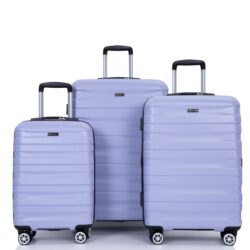 3 Piece Luggage Sets Pc Lightweight & Durable Expandable Suitcase With Two Hooks, Double Spinner Wheels, Tsa Lock, (21/25/29) - Light Purple