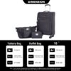 3 Piece Set (18/Travelbag/Toiletry Bag), Softshell Suitcase Spinner Wheels Terylene Polyester Luggage Sets Carry On Suitcase Luggage Lightweight Durable Suitcase - Black - Image 3