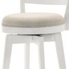 Joplin - Ladder Back Counter Height Swivel Chair With Upholstered Seat - White - Image 2