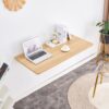 Laundry Room Folding Table, Wall Mounted Folding Table For Small Spaces, Fold Down Desk, Workbench, Addition To Garage & Shed - Burly Wood - Image 4