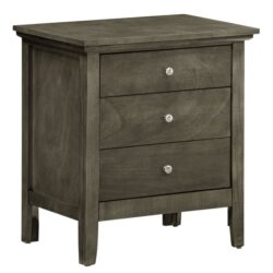 3 Drawer Nightstand - Gray