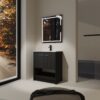 Modern Freestanding 30" Bathroom Vanity With Ceramic Sink, Soft Closing Doors Cabinet - Dark Oak - Image 5