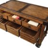 Kaif - Distressed Chestnut Kitchen Cart - Chestnut - Image 2