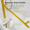 Frameless Folding Shower Doors For Bathtub - Brushed Gold - Image 6