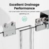 Semi Frameless Double Sliding Shower Door With SGCC Tempered Glass - Brushed Nickel - Image 4