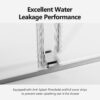 Frameless Double Sliding Soft-Close Shower Door, 3 / 8"Thick SGCC Tempered Glass Door - Brushed Nickel - Image 7
