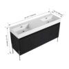 Deluxe 60" Freestanding Bathroom Vanity With Resin Double Sink - Dark Oak - Image 3