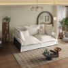 Modern Comfy Upholstered Sofa Cloud Couch, Deep Seat Couches With Multiple Large Soft Pillows, Convertible Deep Seat Chaise Longue For Living Room - Beige - Image 6
