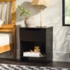 Modern Minimalist 1 Drawer Nightstand With Cubby - Black - Image 4
