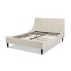 Aspen - Queen Vertical Tufted Modern Headboard Platform Bed Set - French Beige - Image 4