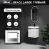 Wall Mounted Bathroom Vanity With Ceramic Sink And Storage Cabinet - Carrara White - Image 8