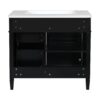 Bathroom Vanity With Top Sink, Modern Bathroom Storage Cabinet, 2 Drawers And A Tip-Out Drawer, Single Sink Bathroom Vanity - Black - Image 14