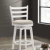 Joplin - Ladder Back Counter Height Swivel Chair With Upholstered Seat - White - Image 4