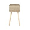 Side Table With 1 Drawer, Mid-Century Modern Storage Cabinet For Bedroom - White / Wood - Image 6
