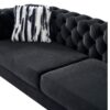 Chesterfield - Modern Tufted Velvet Living Room Sofa, 84.25''W Couch - Black - Image 11
