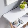 Contemporary Console Table With Three Open Shelves - White / Light Brown - Image 2