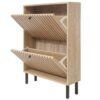 2 Door Shoe Rack, Freestanding Modern Shoe Storage Cabinet, For Entryway - Natural - Image 11