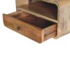 Large Curve Upper Slot Floating Bedside Table - Brown - Image 2