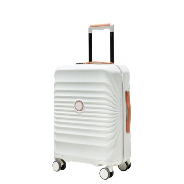 20" Carry On Luggage Lightweight Suitcase Tsa Lock USB Port Luggage Wheel Lock Artificial Leather Top Handle Spinner Wheels - Creamy White