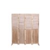 Panel Solid Wood Folding Room Divider - Natural - Image 3